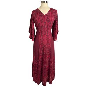 Anthropologie Dress Women XS Isodle bell sleeve Akemi + Kin art deco 1930s goth